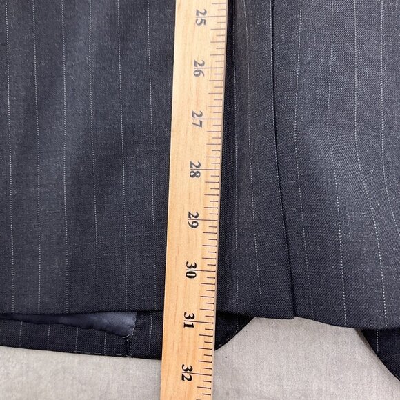 Jos A Bank Blazer Men 44R Gray Chalk Stripe Signature Gold Wool Classic Jacket - Picture 7 of 12